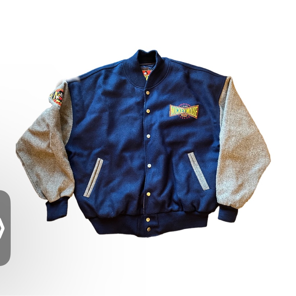 Vintage Disney‎ Mickey Mouse Varsity Jacket Blue Gray